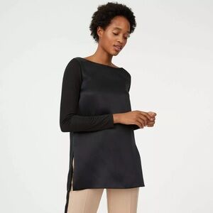 Club Monaco Black silk and polyester Blouse with Full-Length sleeves. Size small